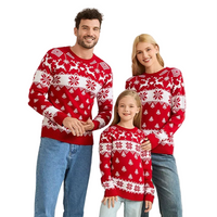 Pull Noël Famille Rouge