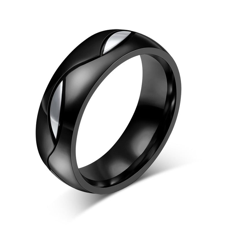 ANAZOZ Bague Couple Acier Inoxydable, Anneau Surface de Sable Noir 4mm Fantaisie, Anneaux Femme Taille 49 & Homme Taille 55 ANAZOZ Bague Couple Acier Inoxydable, Anneau Surface de Sable Noir 4mm Fantaisie, Anneaux Femme Taille 49 & Homme Taille 55