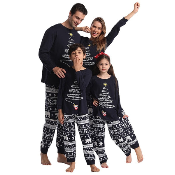 pyjama noir sapin famille