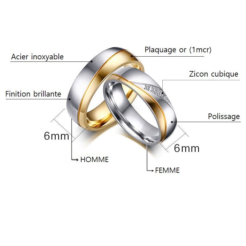 Duo Alliance Mariage Bague Pacs Homme Or Alliance Bijoux Pacs Une