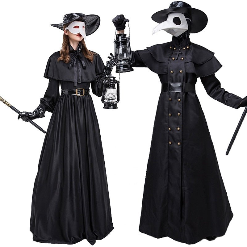 Costume Docteur De La Peste Steampunk Adulte - Halloween Renaissance Avec Masque Et Chapeau - 3