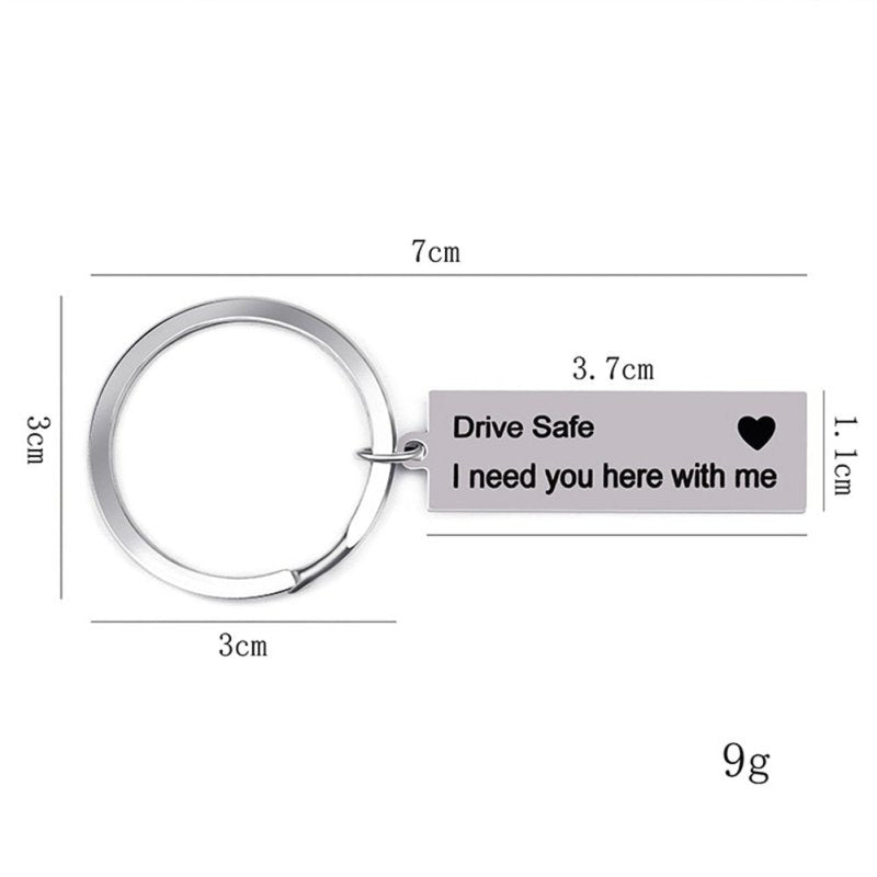 Porte-Clés Voiture En Fibre Carbone - Anneau D Sécurisé - Anti-Perte - Cadeau Homme Personnalisable