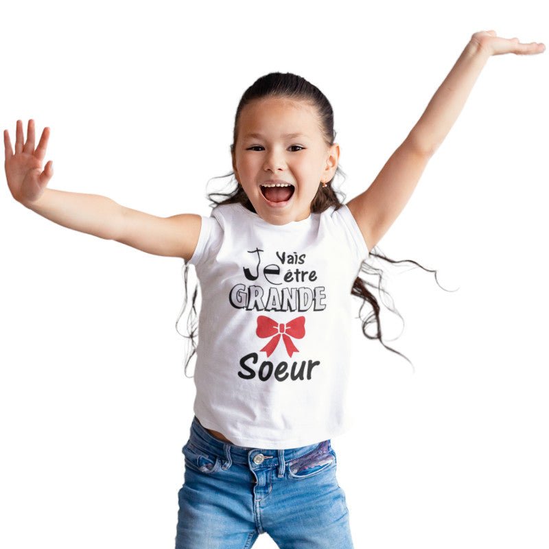 Grand Frère Tee Shirt Je Vais être Grande Soeur T-Shirt Je Vais