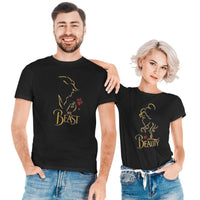 t-shirt la belle et la bête pour 2 personnes