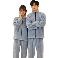 Pyjama D'hiver 2 Pièces En Polaire Corail - Pour Couples - Chaud Et Doux - Intérieur Et Extérieur