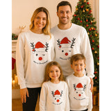 Sweat blanc Noel Famille