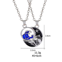 collier assemblé lune soleil