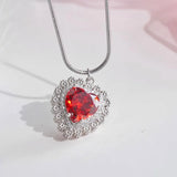 Collier coeur cristal rouge