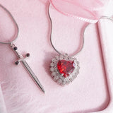 Collier Couple Epée Coeur