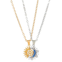 Collier Double Soleil Lune