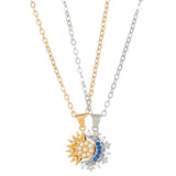 Collier Double Soleil Lune