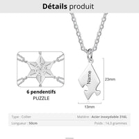 Collier d'Amitié pour 6 personnes (Personnalisé)