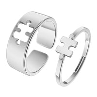 Bague Puzzle Couple Argent