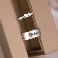 Bague Battement ECG Couple