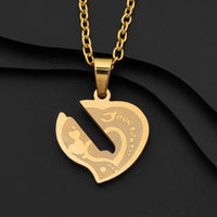 Collier Clé Coeur Or Acier