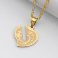 Collier Clé Coeur Or Acier