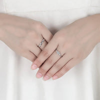 Bagues ajustables couple argent