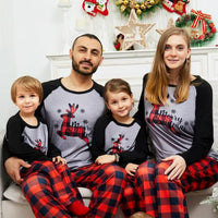 Pyjama Gris Rouge Noël Famille