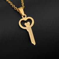 Collier Clé Or Acier inoxydable