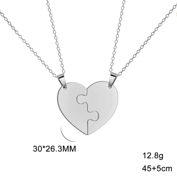 Collier Coeur Puzzle Pour 2