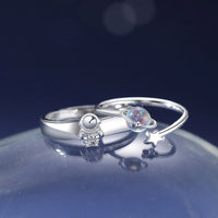 Bague Planète et Astronaute 2Pcs