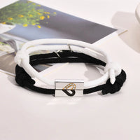 Bracelet Cordon Couple Aimanté Coeur