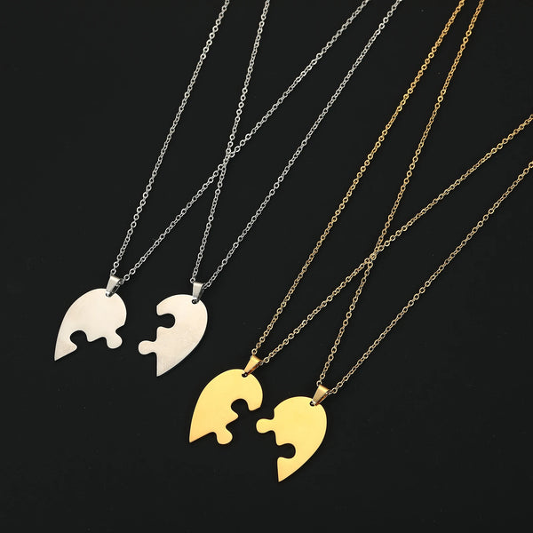 Collier Coeur Puzzle Pour 2