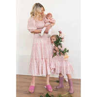 robe rose vintage longue