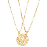 Collier Double Soleil Lune
