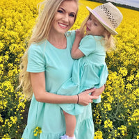 Robe Cyan Mère et Fille