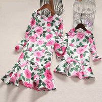 Robe Motif Rose Femme Fille