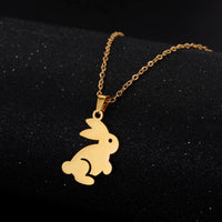 Collier Lapin Or acier