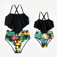 Maillot de Bain Fille Noir et Vert