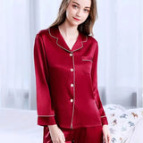 pyjama satin rouge femme
