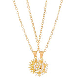Collier Double Soleil Lune