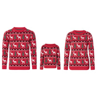 pull renne  sapin noel rouge