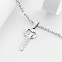 Collier Clé Argent Acier inoxydable