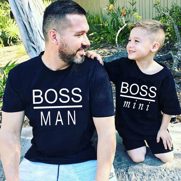 T-shirt Papa Boss et Mini Boss