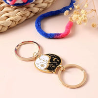 porte-clé chat couple yin yang