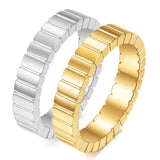 Duo Bagues Alliances Striées (2Pcs)