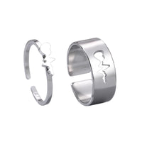 Bague Battement ECG Couple