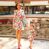 Robe Motif Rose Femme Fille