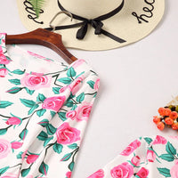 Robe Motif Rose Femme Fille