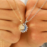 collier soleil lune magnétique femme