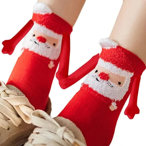 Chaussettes pere noel couple aimant