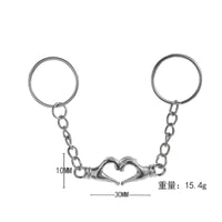 Porte Clés Coeur Mains 2 Parties