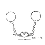 Porte Clés Coeur Mains 2 Parties