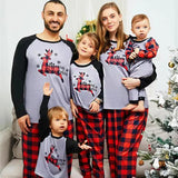 Pyjama Gris Rouge Noël Famille