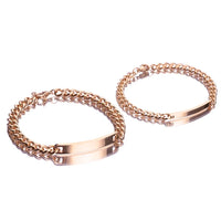 Bracelet couple or rose gravé