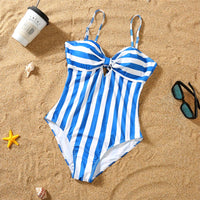 Maillot de Bain Rayé Bleu et Blanc (1 pièce)